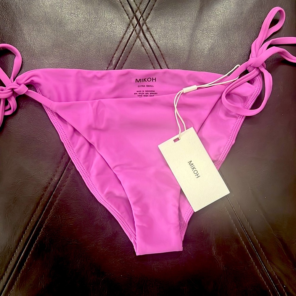 Mikoh Pacifica Tie Side Classic Bikini Bottom in Purple -XS- NWT New with Tags